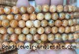 CABS16 15 inches 8mm round orange calcite gemstone beads wholesale