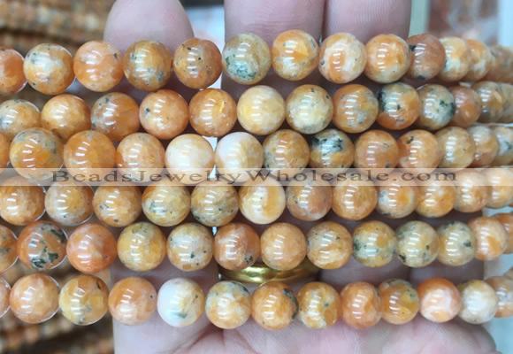 CABS16 15 inches 8mm round orange calcite gemstone beads wholesale