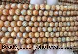 CABS20 15 inches 6mm round orange calcite gemstone beads wholesale