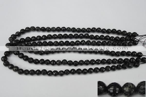 CAE36 15.5 inches 8mm faceted round astrophyllite beads wholesale