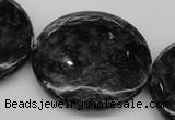 CAE52 15.5 inches 40mm flat round astrophyllite beads wholesale