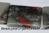 CAF03 15.5 inches 25*35mm rectangle African bloodstone beads