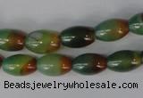 CAG1007 15.5 inches 8*12mm rice rainbow agate beads wholesale