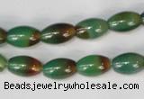 CAG1008 15.5 inches 8*12mm rice rainbow agate beads wholesale