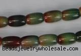 CAG1010 15.5 inches 8*12mm drum rainbow agate beads wholesale