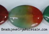 CAG1026 15.5 inches 25*35mm oval rainbow agate beads