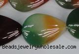 CAG1030 15.5 inches 22*30mm flat teardrop rainbow agate beads