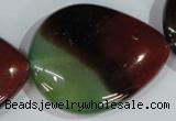 CAG1031 15.5 inches 40*50mm flat teardrop rainbow agate beads