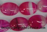 CAG1175 15.5 inches 15*20mm oval line agate gemstone beads