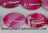 CAG1176 15.5 inches 18*25mm oval line agate gemstone beads