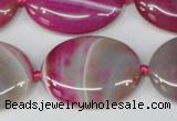 CAG1188 15.5 inches 22*30mm oval line agate gemstone beads