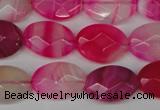 CAG1191 15.5 inches 13*18mm faceted oval line agate gemstone beads