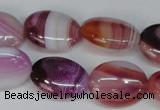 CAG1201 15.5 inches 15*20mm oval line agate gemstone beads