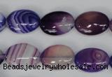 CAG1205 15.5 inches 10*14mm oval line agate gemstone beads