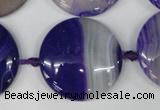 CAG1250 15.5 inches 30mm flat teardrop line agate gemstone beads