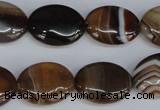 CAG1315 15.5 inches 15*20mm oval line agate gemstone beads