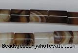 CAG1333 15.5 inches 10*14mm tube line agate gemstone beads