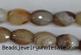 CAG1341 15.5 inches 12*16mm faceted rice line agate gemstone beads