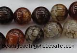 CAG1442 15.5 inches 14mm round dragon veins agate beads