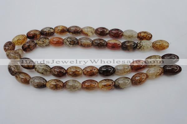 CAG1453 15.5 inches 13*18mm rice dragon veins agate beads