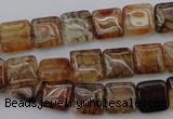 CAG1471 15.5 inches 10*10mm square dragon veins agate beads