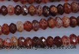 CAG1491 15.5 inches 5*8mm faceted rondelle natural fire agate beads