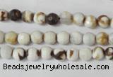 CAG1500 15.5 inches 6mm faceted round fire crackle agate beads