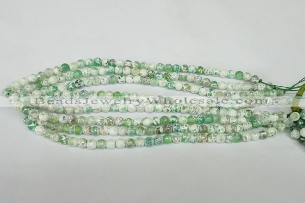 CAG1501 15.5 inches 6mm faceted round fire crackle agate beads