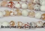 CAG1511 15.5 inches 8mm faceted round fire crackle agate beads