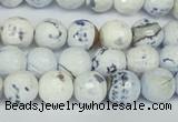 CAG1530 15.5 inches 10mm faceted round fire crackle agate beads