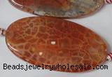 CAG1592 15.5 inches 25*50mm twisted oval fire crackle agate beads