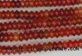 CAG1645 15.5 inches 3*6mm rondelle red agate gemstone beads