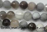 CAG1802 15.5 inches 8mm faceted round grey botswana agate beads