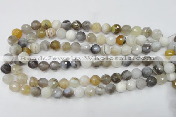 CAG1814 15.5 inches 12mm faceted round Chinese botswana agate beads