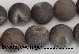 CAG1845 15.5 inches 16mm round matte druzy agate beads whholesale