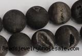 CAG1849 15.5 inches 16mm round matte druzy agate beads whholesale