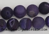 CAG1852 15.5 inches 14mm round matte druzy agate beads whholesale