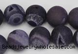 CAG1853 15.5 inches 16mm round matte druzy agate beads whholesale