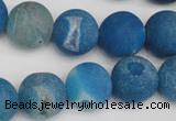 CAG1857 15.5 inches 16mm round matte druzy agate beads whholesale