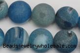 CAG1858 15.5 inches 18mm round matte druzy agate beads whholesale