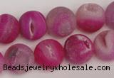 CAG1861 15.5 inches 14mm round matte druzy agate beads whholesale