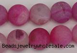 CAG1866 15.5 inches 16mm round matte druzy agate beads whholesale