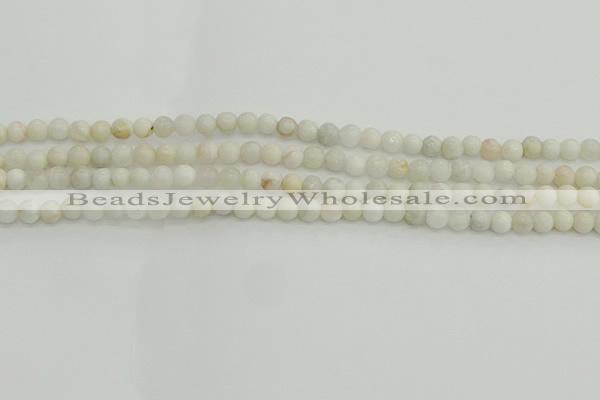 CAG1894 15.5 inches 4mm round grey agate beads wholesale