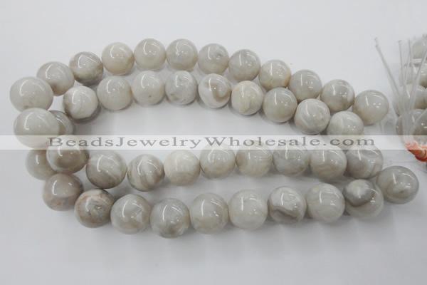 CAG1901 15.5 inches 18mm round grey agate beads wholesale