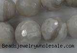 CAG1910 15.5 inches 18mm faceted round grey agate beads wholesale