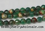 CAG2221 15.5 inches 6mm faceted round fire crackle agate beads