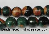 CAG2224 15.5 inches 12mm faceted round fire crackle agate beads