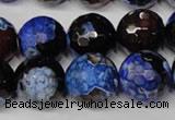 CAG2236 15.5 inches 16mm faceted round fire crackle agate beads