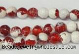 CAG2251 15.5 inches 6mm faceted round fire crackle agate beads