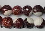 CAG2256 15.5 inches 16mm faceted round fire crackle agate beads